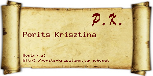 Porits Krisztina névjegykártya