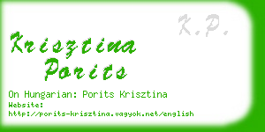 krisztina porits business card